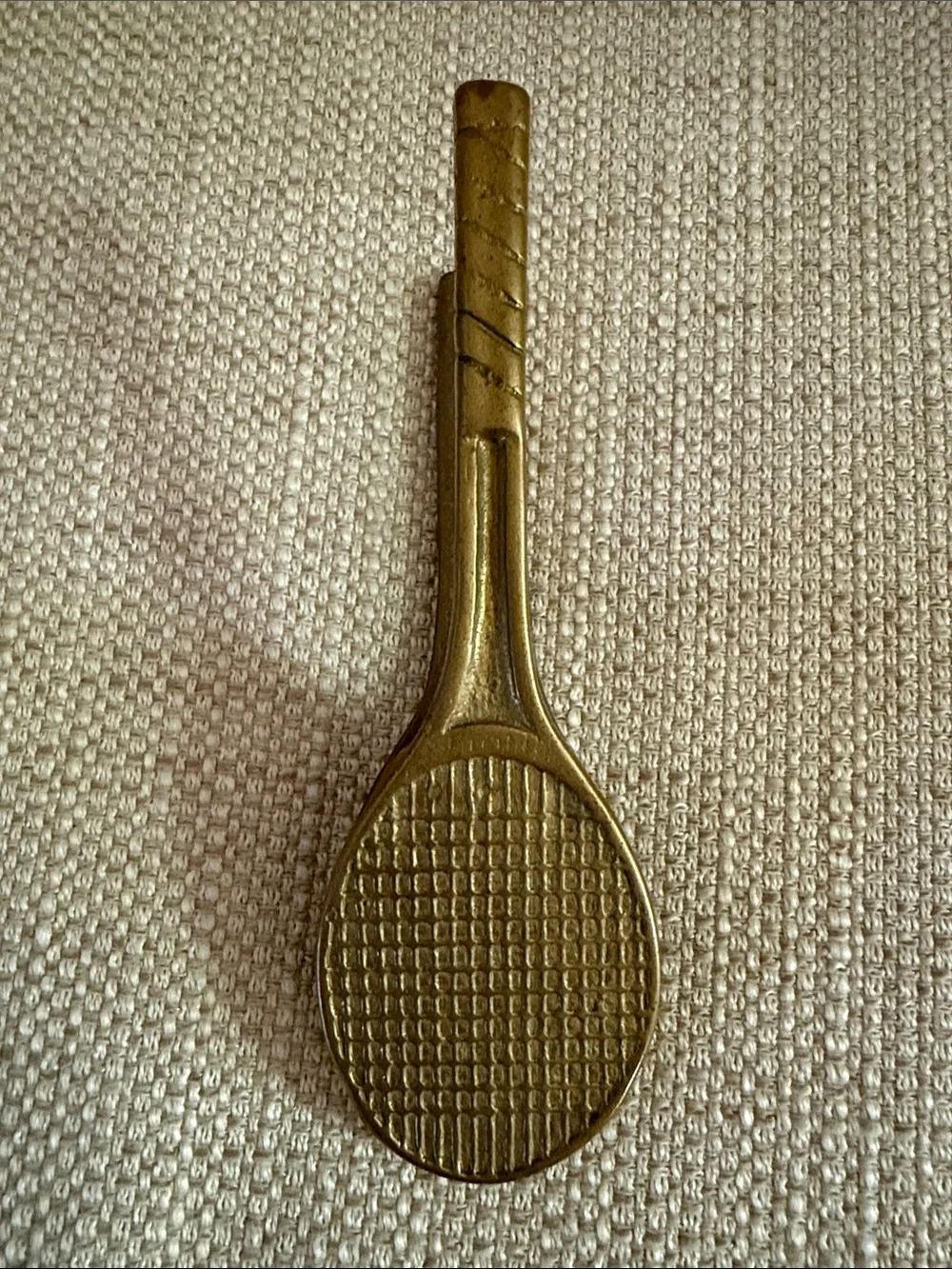 Vintage Tennis Racket Brass Paper Clip